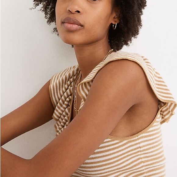Madewell Belhaven Ruffle Stripe Sweater Tank - Picture 4 of 5
